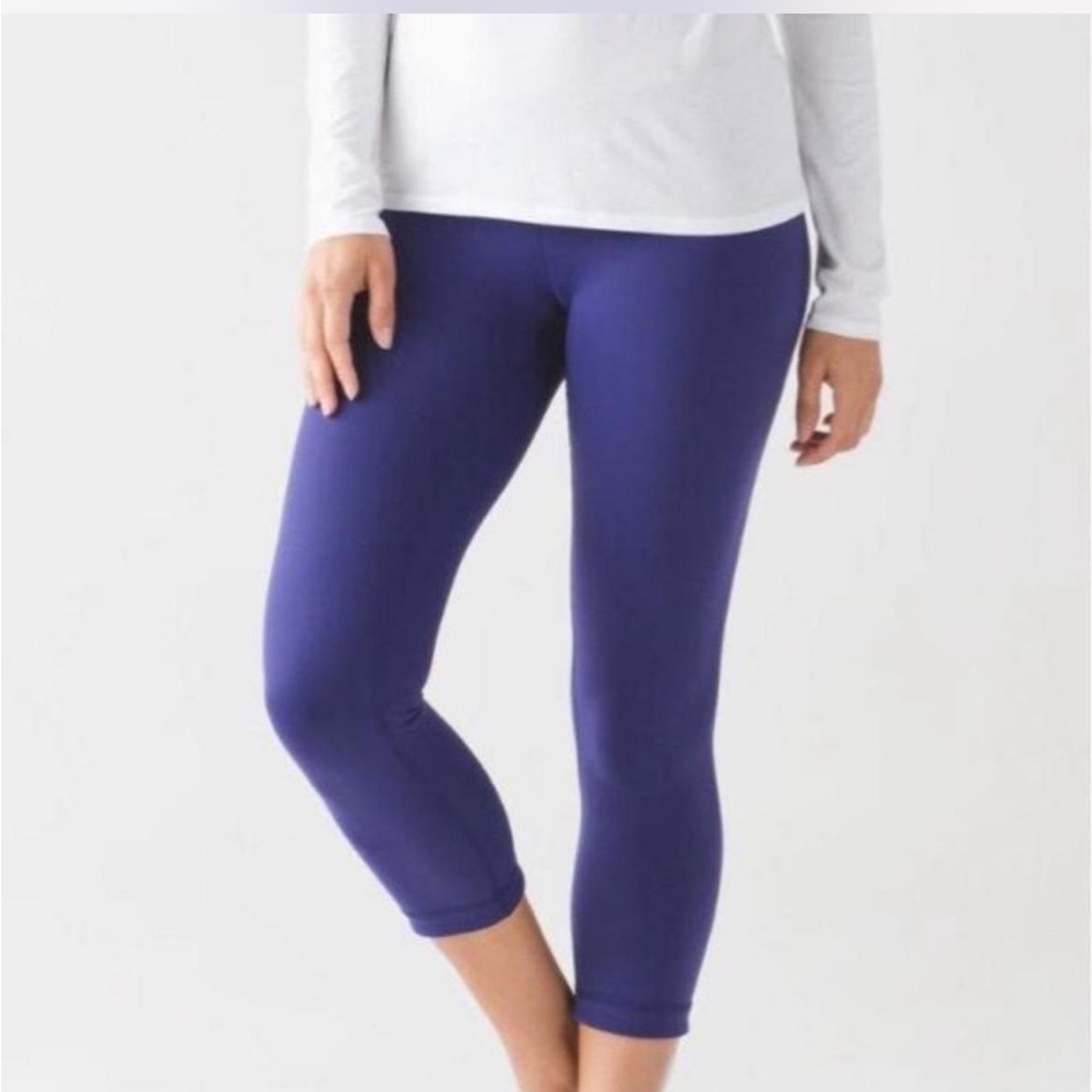 Lululemon Wunder Under reversible crop leggings Emperor blue sapphire blue 4